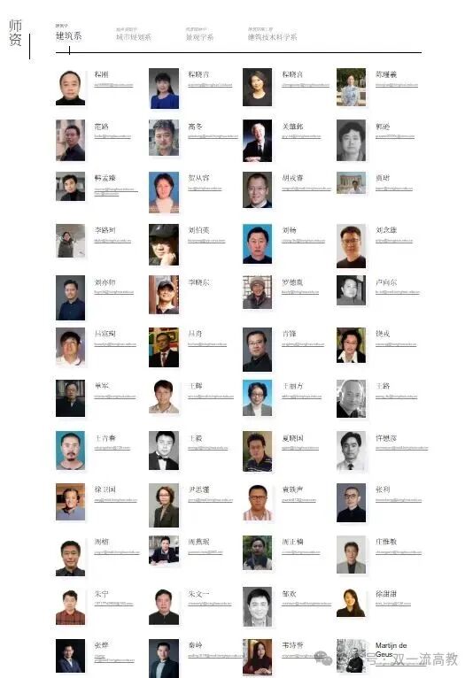 清华大学建筑学院建筑学建筑系师资团队